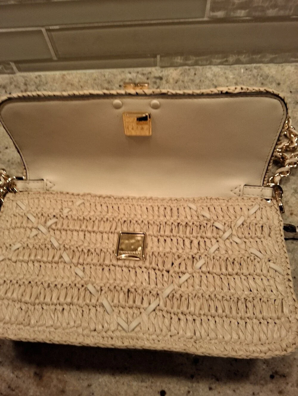 Tory Burch Britten Chain Wallet Wristlet Crossbody